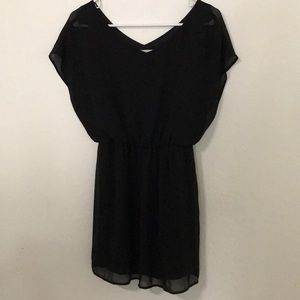 Kimono style lush dress in black